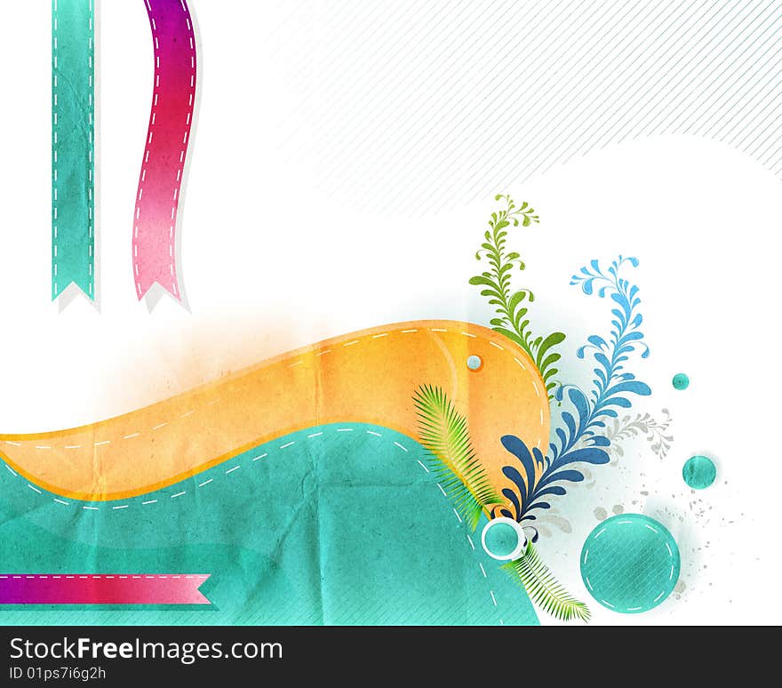 Abstract background with plant elements