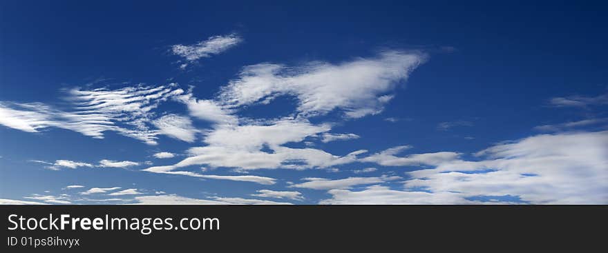 A blue sky with clouds. A blue sky with clouds