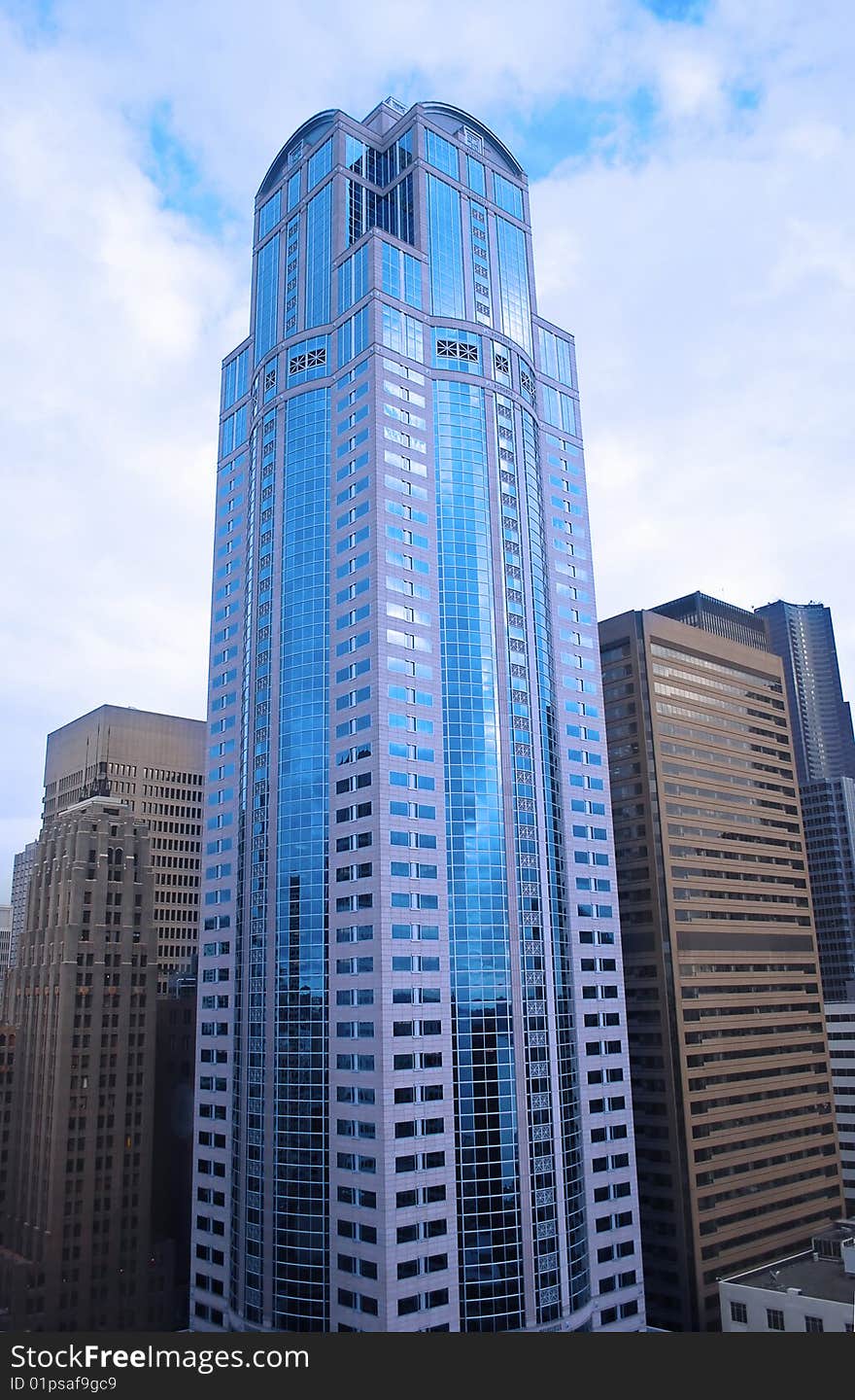 Blue sky skyscrapers