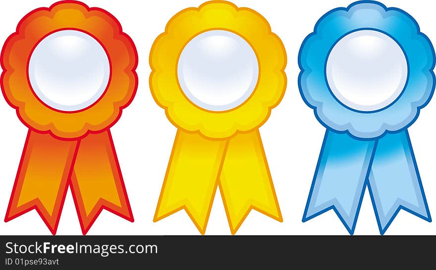 Vector award ribbons on white background. Vector award ribbons on white background