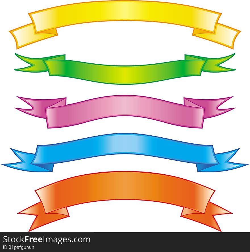 Vector ribbons isolated on white background. Vector ribbons isolated on white background