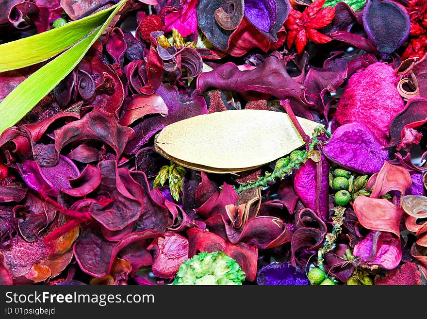 Close up shot of aromatic purple potpourri. Close up shot of aromatic purple potpourri