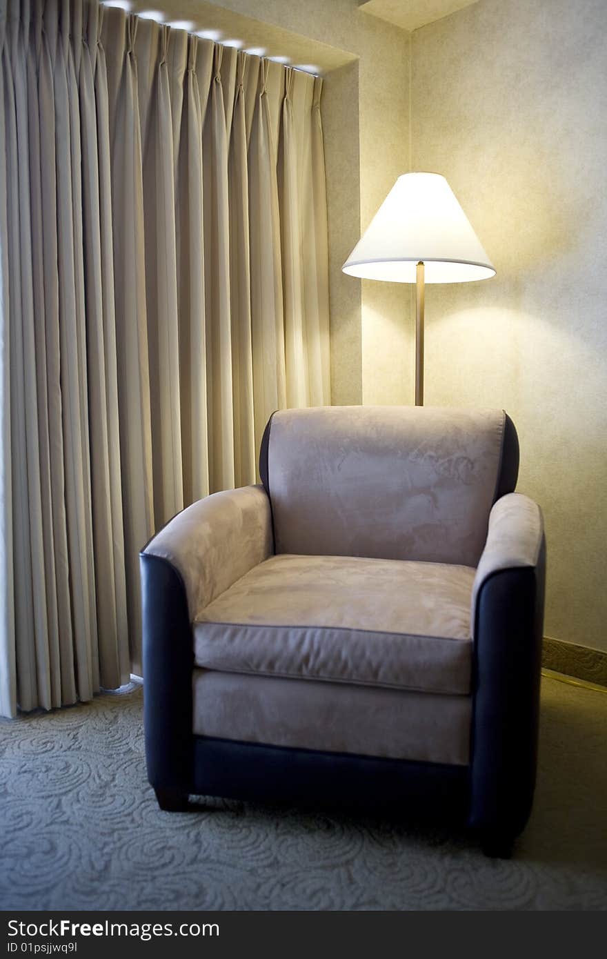 Modern chair and floor lamp. Modern chair and floor lamp