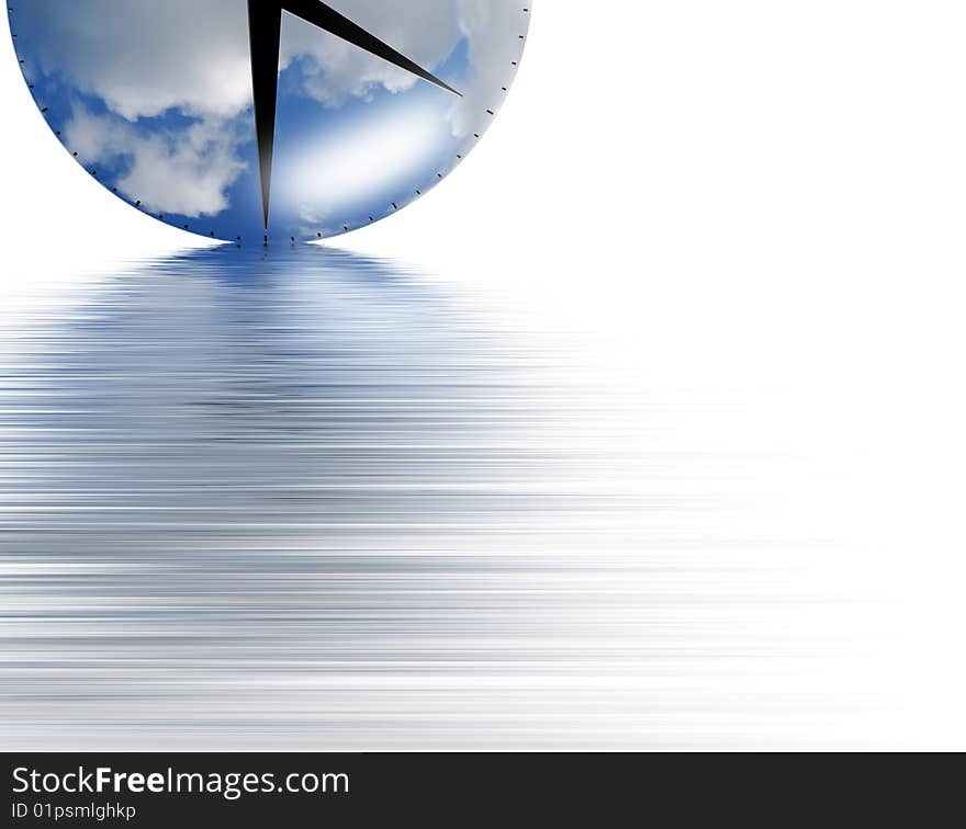 Time concept showing clock face and clouds