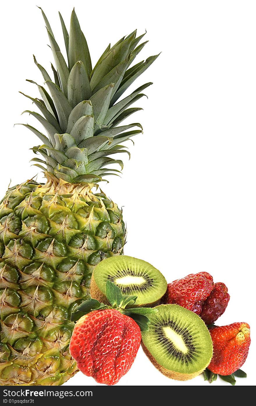 Pineapple, kiwi and strawberry.