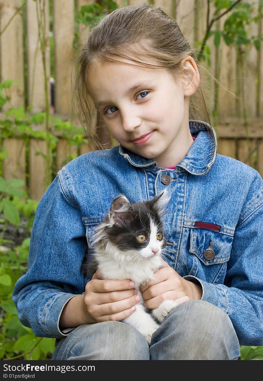 Girl With Kitten