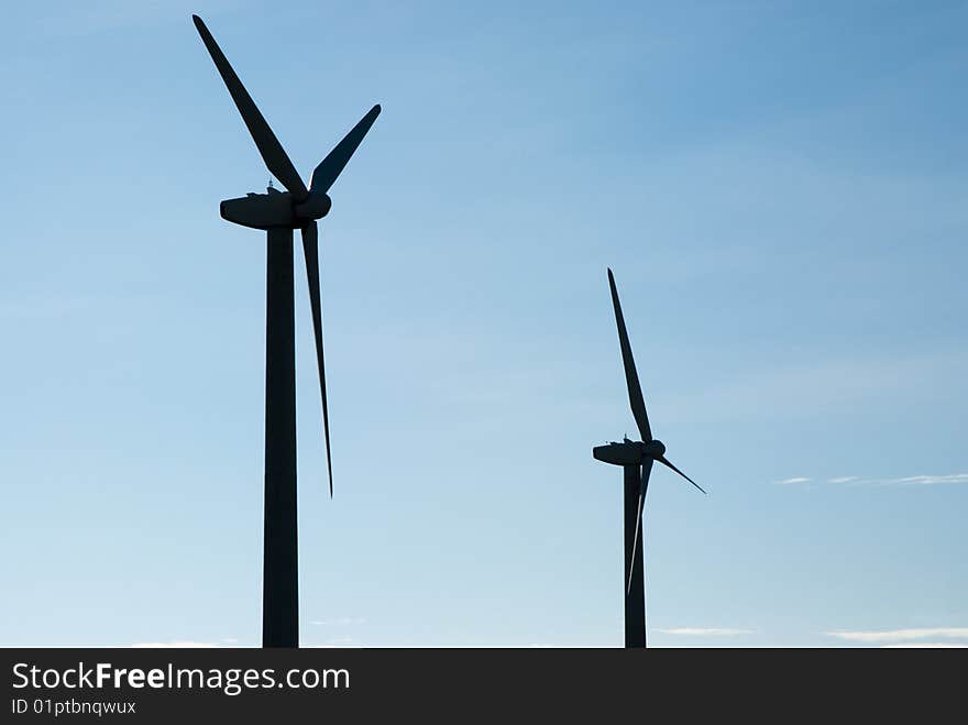 Wind turbines on a wind farm in Texas