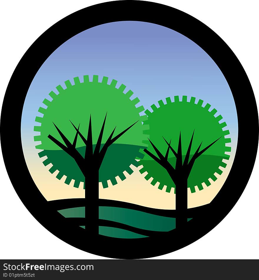 A tree badge or logo