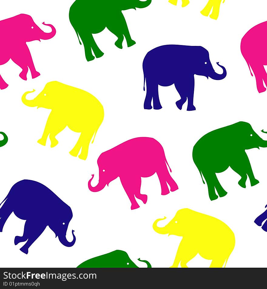 Seamless elephant pattern