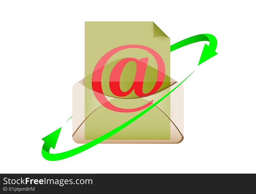 The e-mail symbol. A vector. Without mesh.