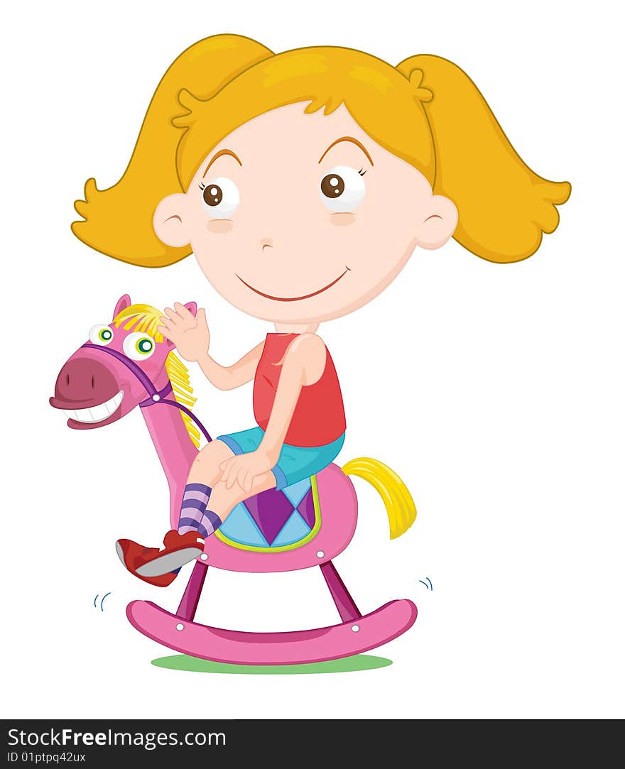 Girl sitting on a horse