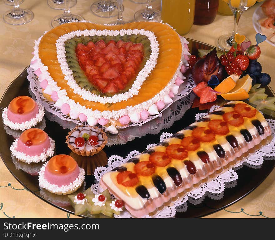 Table full of various sweets. Table full of various sweets