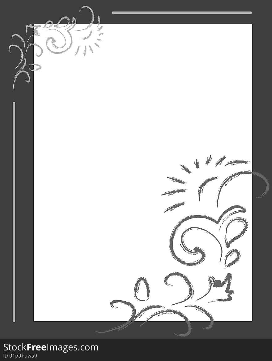 Uncolored floral card