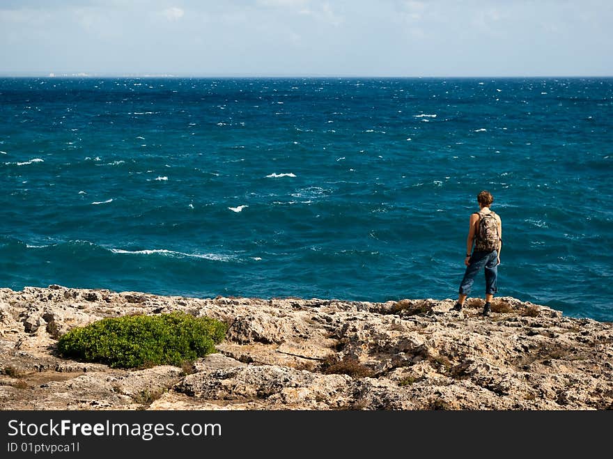 Man facing the nature