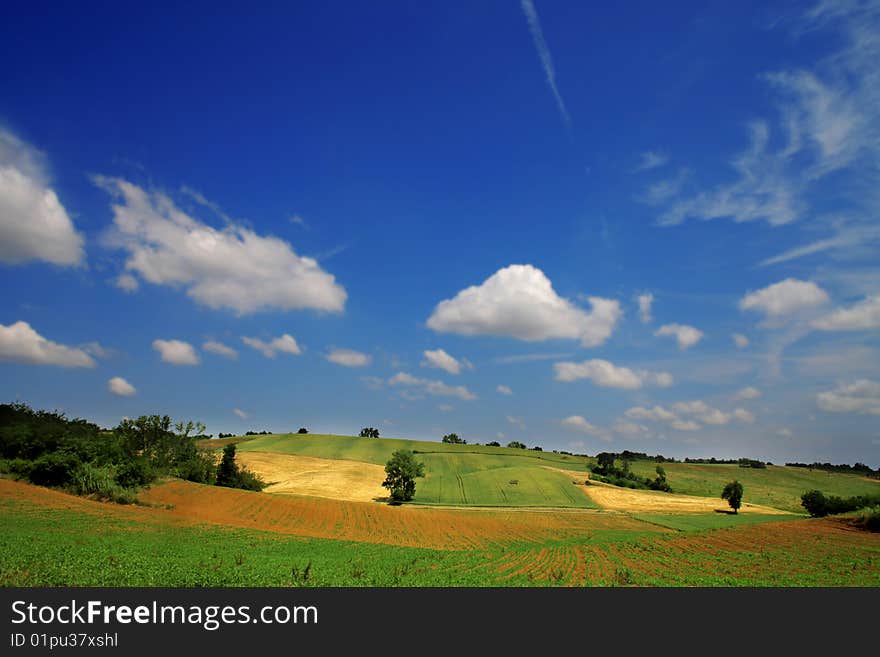 General countryside view in a sunny day