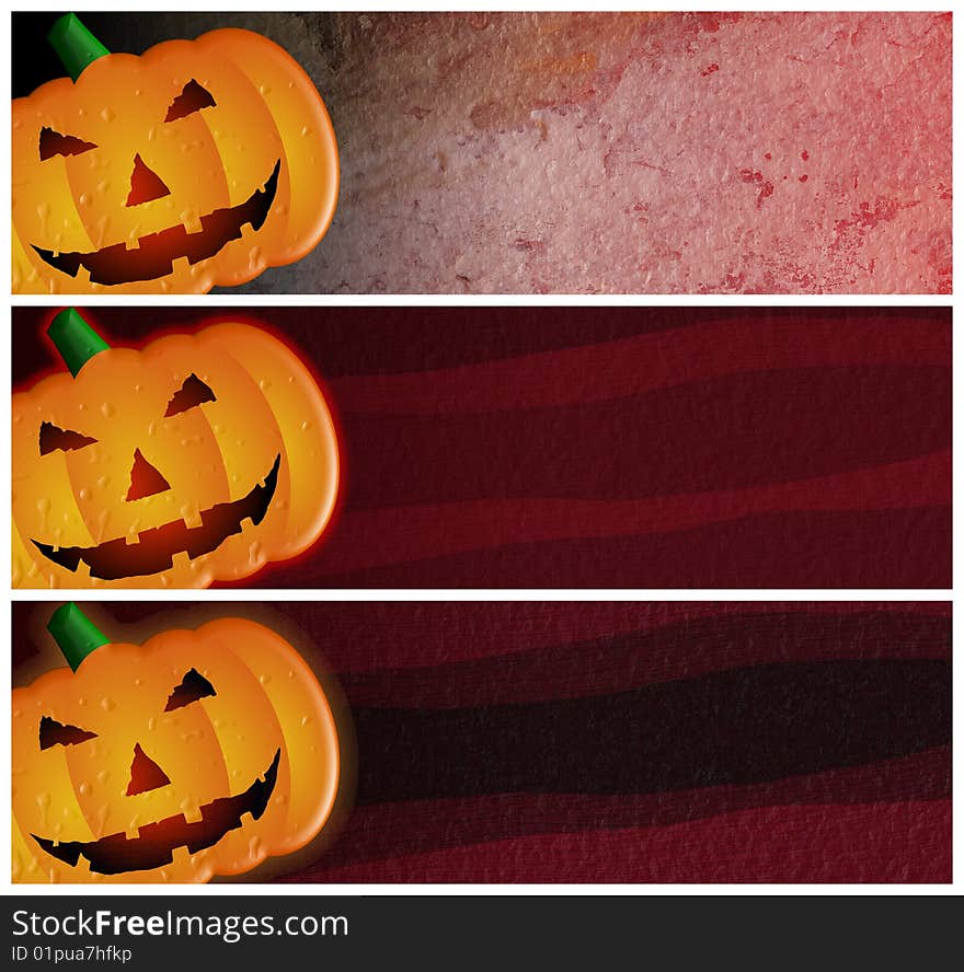 Halloween Pumpkin headers or banners for websites or Other. Halloween Pumpkin headers or banners for websites or Other.