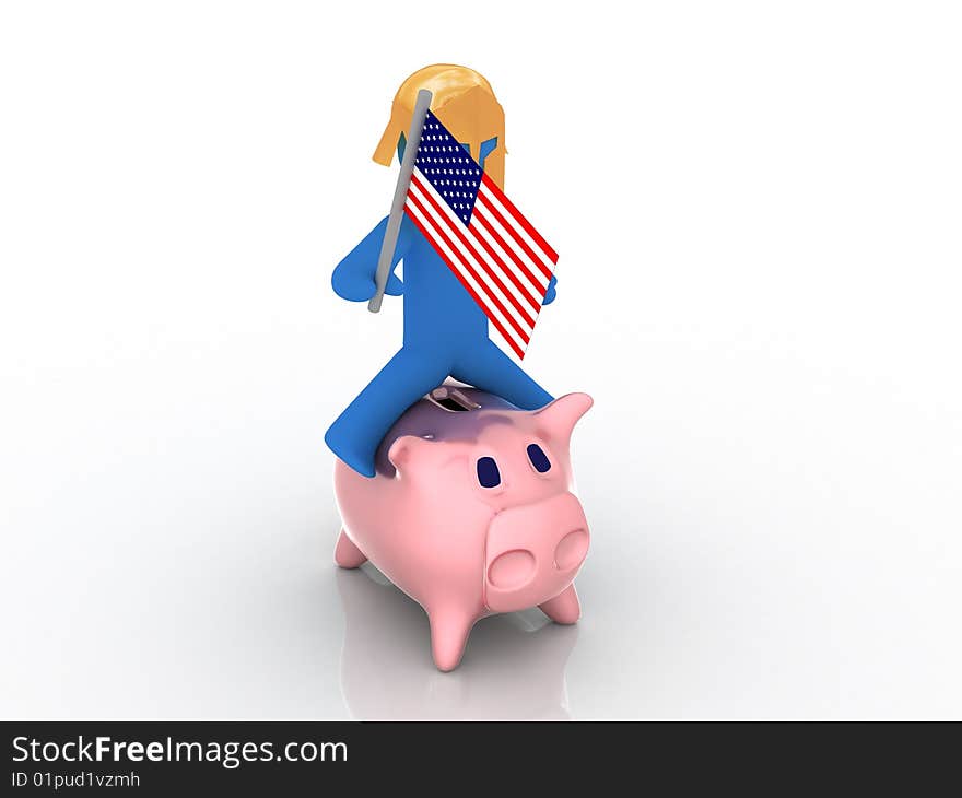 3d render of piggy bank. Finance concept.