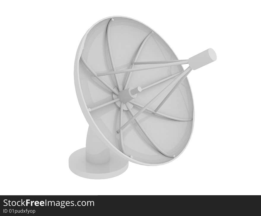 3d render of Satellite dish. Communication concept.