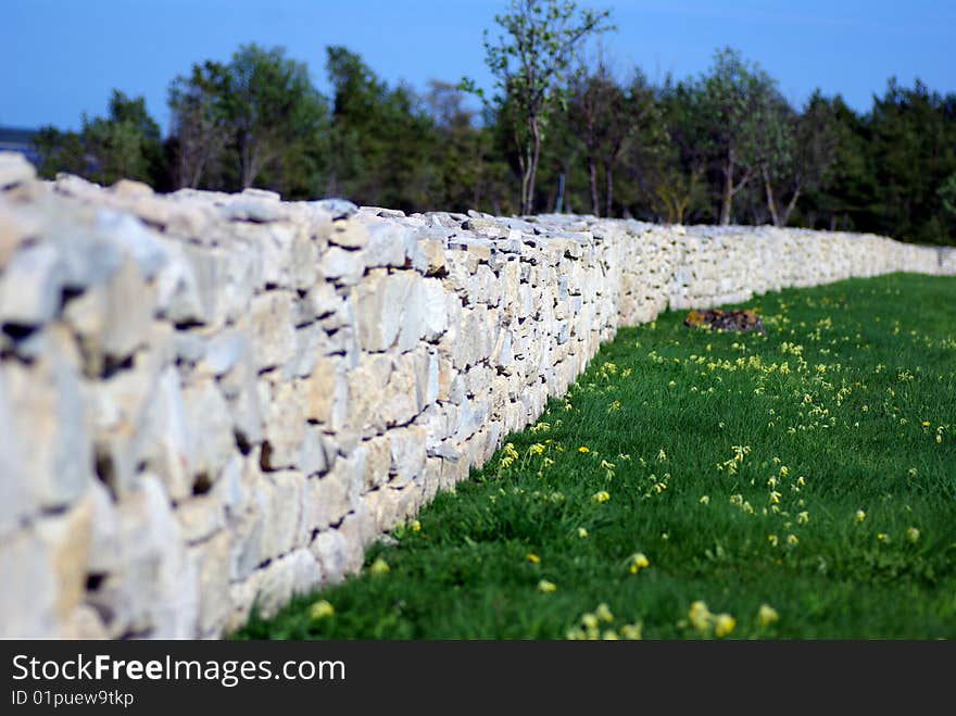 Stone wall view