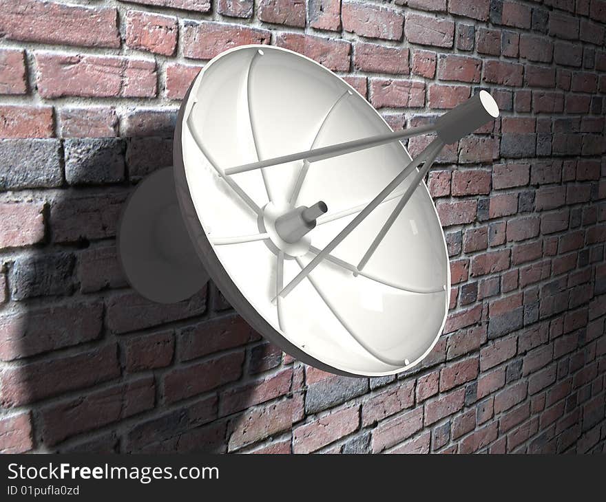 3d render of Satellite dish. Communication concept.