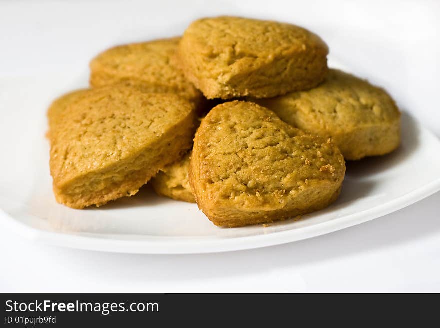 Sweet cookies against a white background