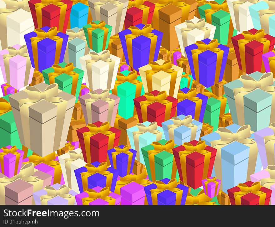 Vector illustration of Colorful gift boxs background