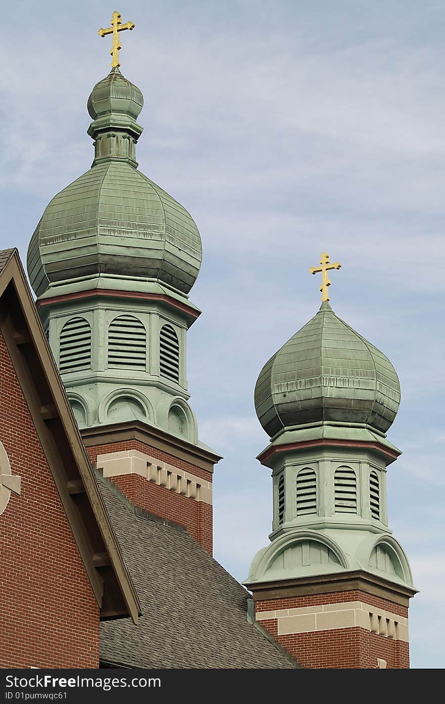 Ukrainian church steeples in central new york