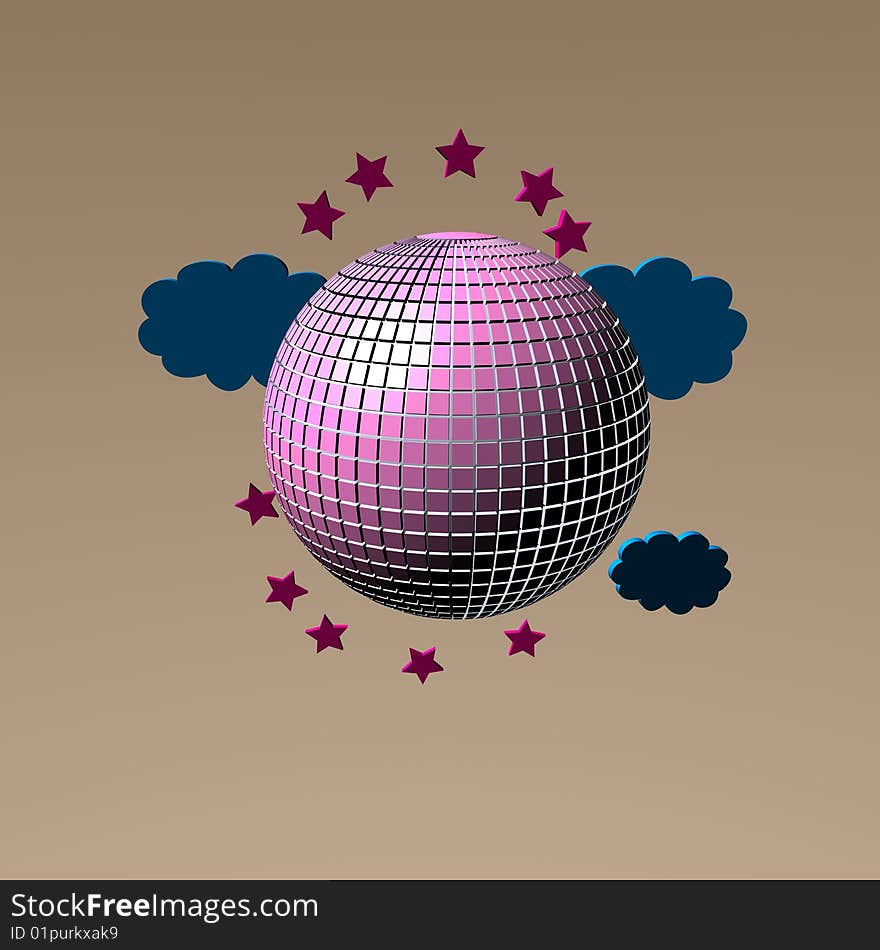 3D Illustration, pink and blue Form. 3D Illustration, pink and blue Form