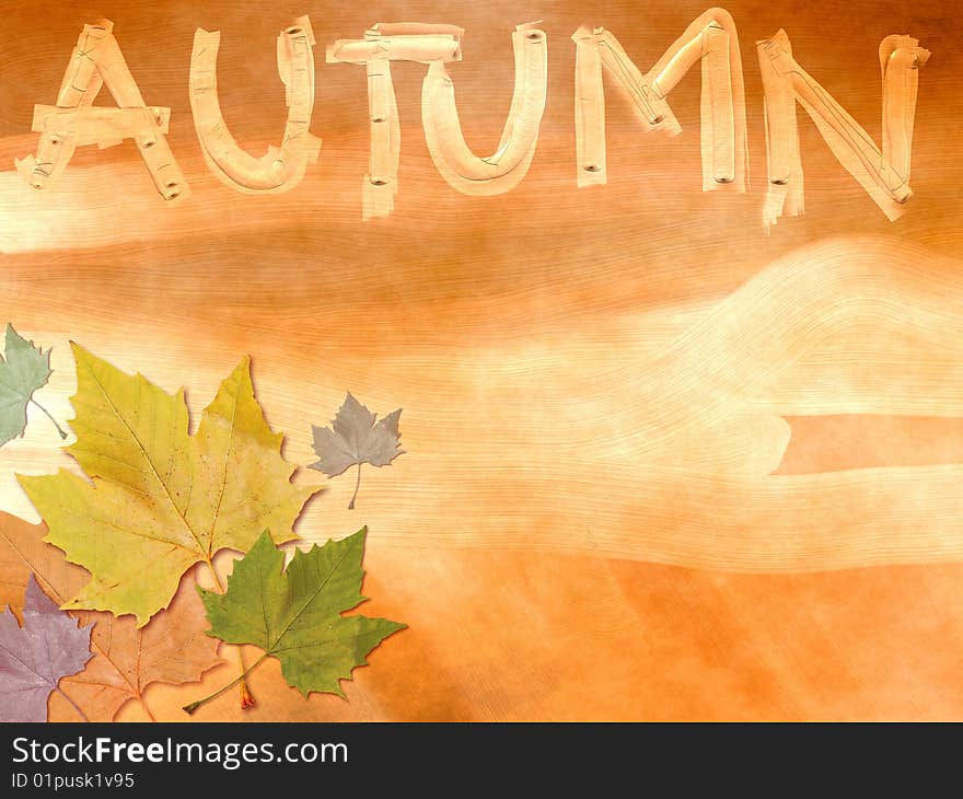 Autumn template with grunge painted style and typical dead leaves. Autumn template with grunge painted style and typical dead leaves.