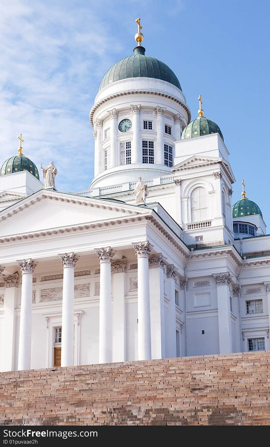 A view of the front of the famous cathdral in Helsinki. A view of the front of the famous cathdral in Helsinki