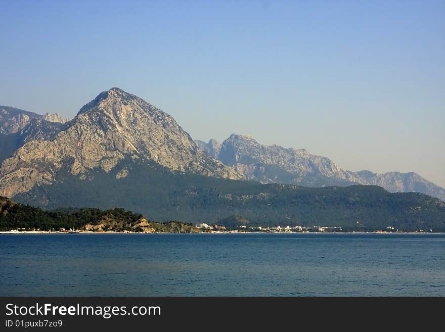 Coast of Turkey with hill. Coast of Turkey with hill