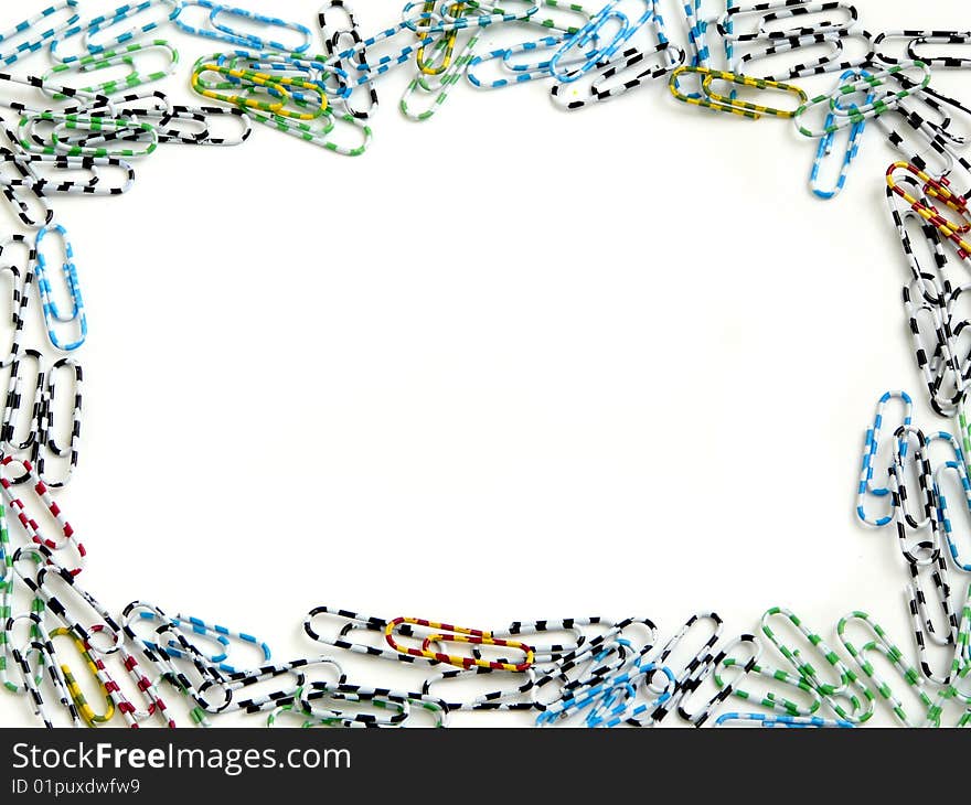 Frame made from colored paperclips