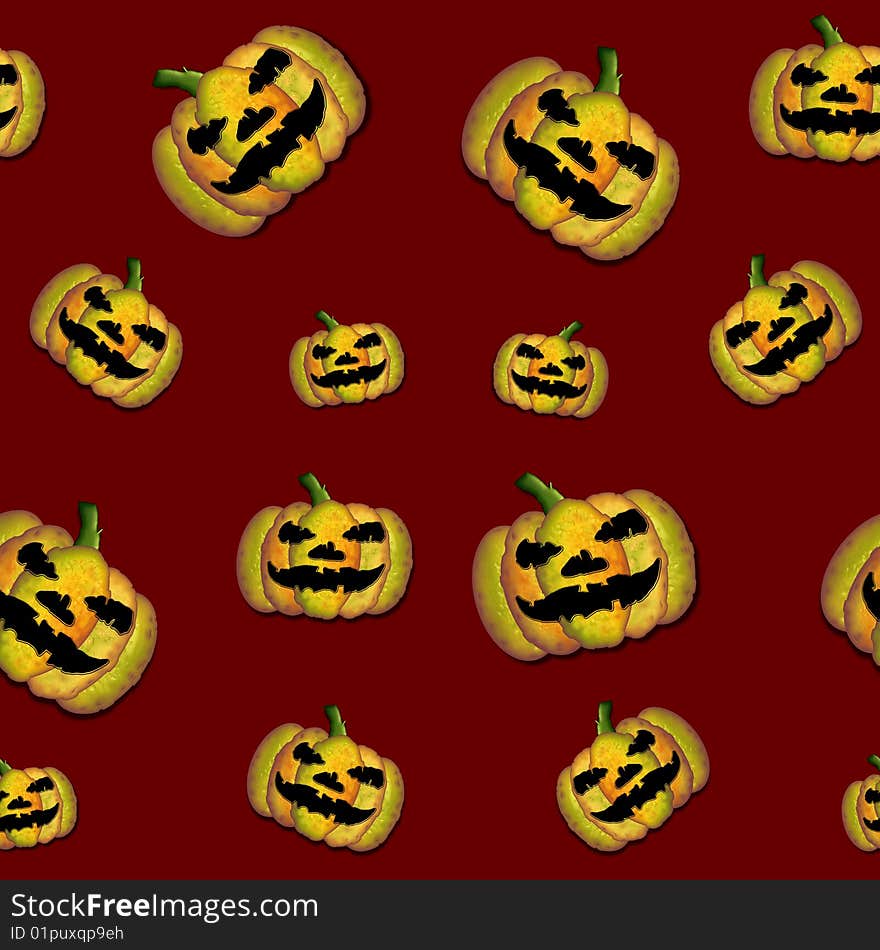 Seamless Tile with Halloween classical Jack O Lantern. Seamless Tile with Halloween classical Jack O Lantern