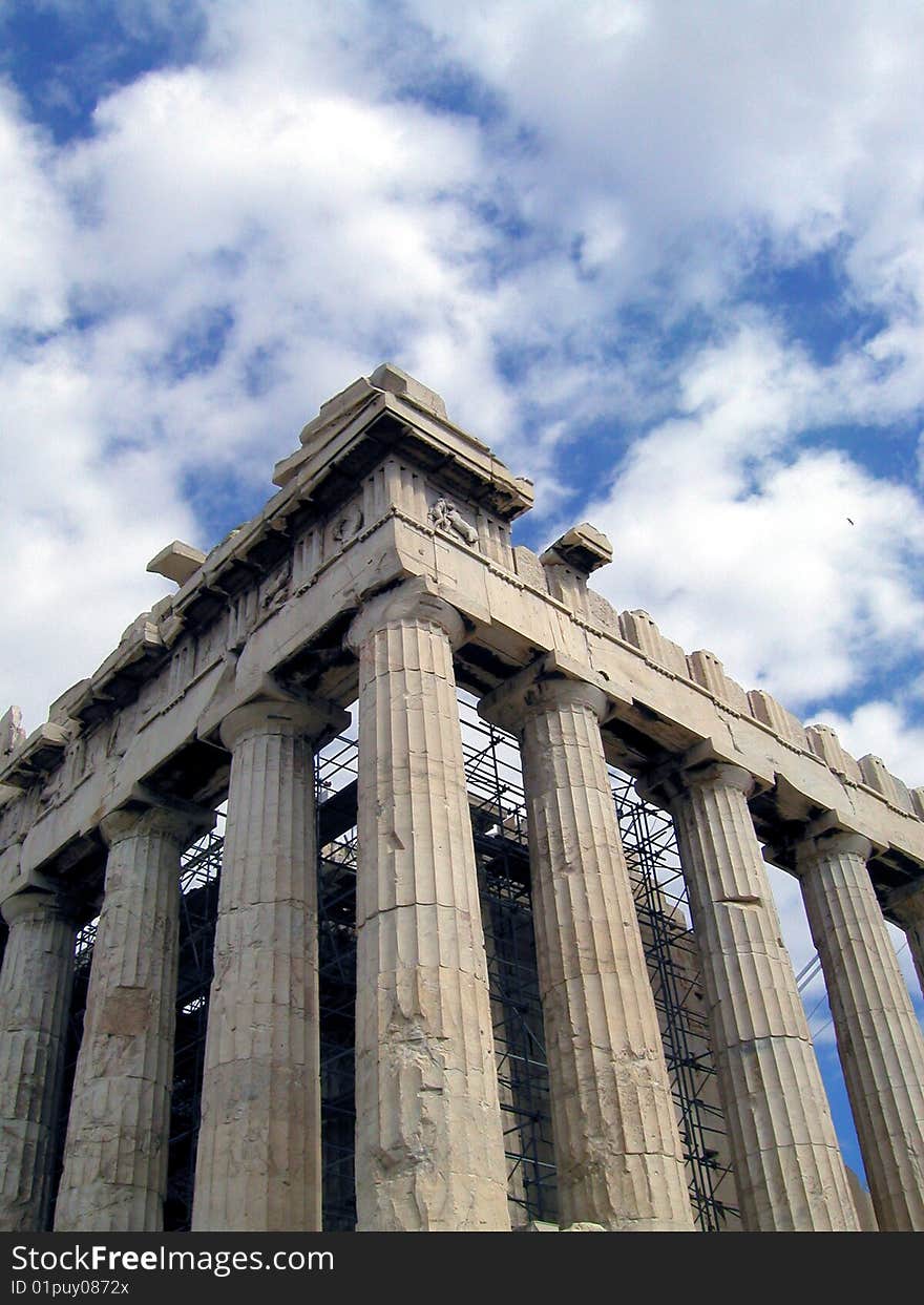 Famous ancient Parthenon of Athens which is the symbol of the Greek Civilization.