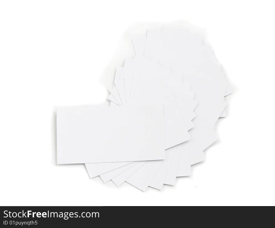 Set of white empty cards