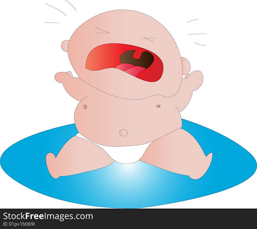 Vector illustration of a crybaby. Vector illustration of a crybaby