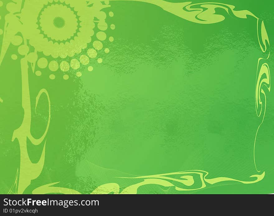 A shiny green swirly background. A shiny green swirly background.