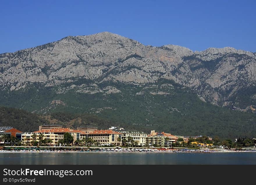 Coast of Turkey with hill. Coast of Turkey with hill