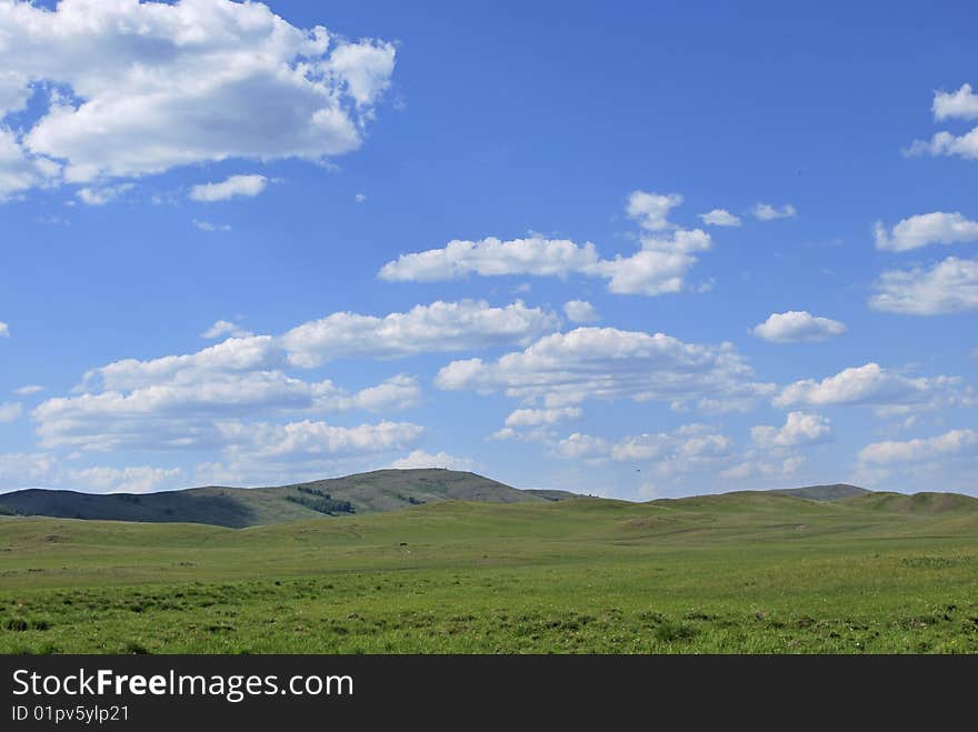 Landscapes background, meadow and hill