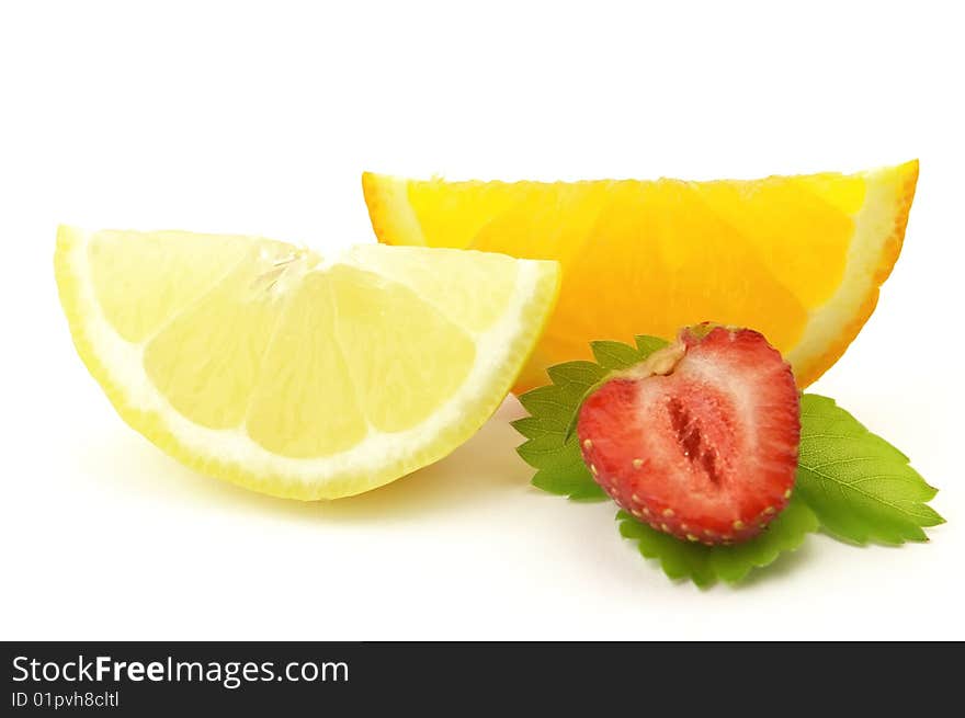 Sweet fruit on a white background