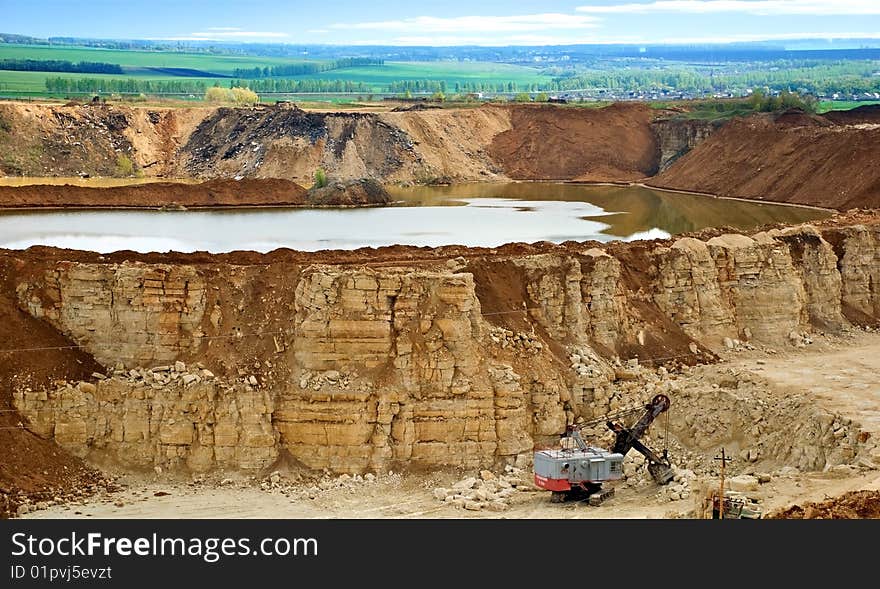 Quarry on mining lime stone