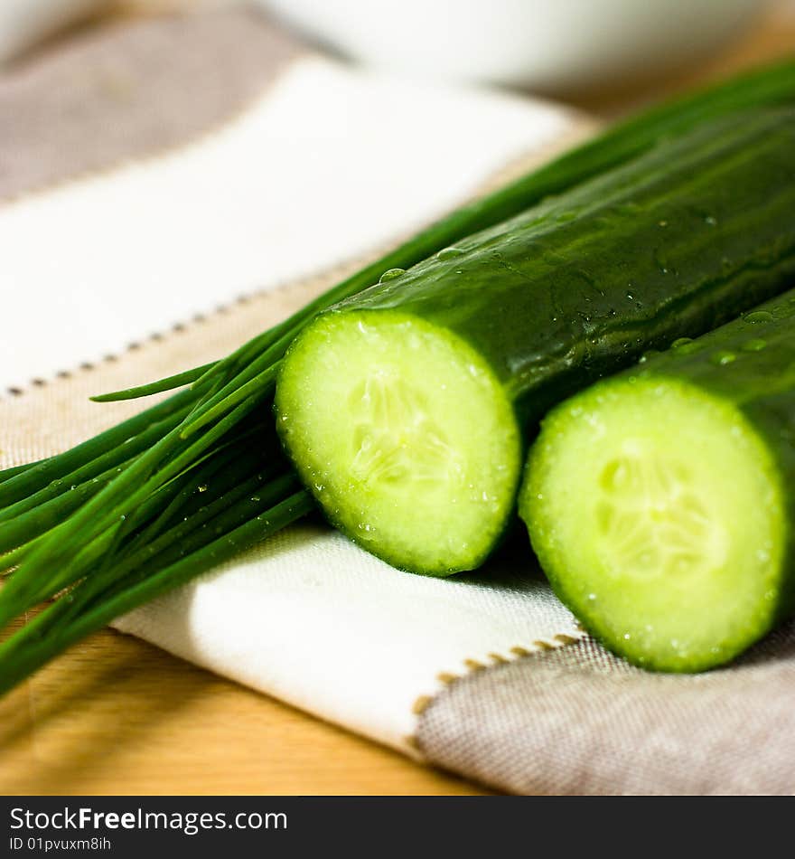 Cucumber with fresh chive