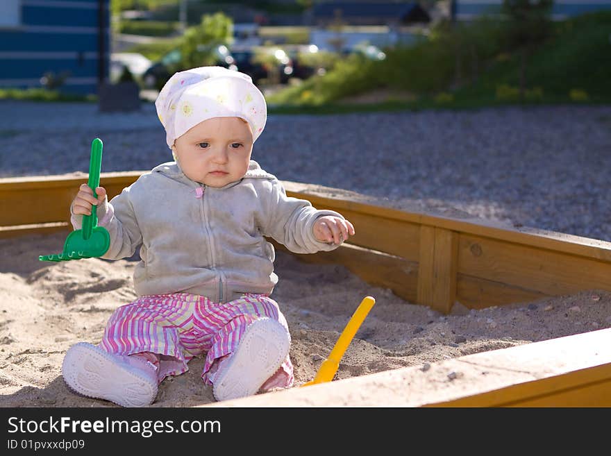 Sweet baby having fun outdoor