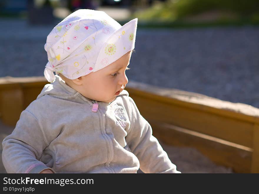 Sweet baby having fun outdoor