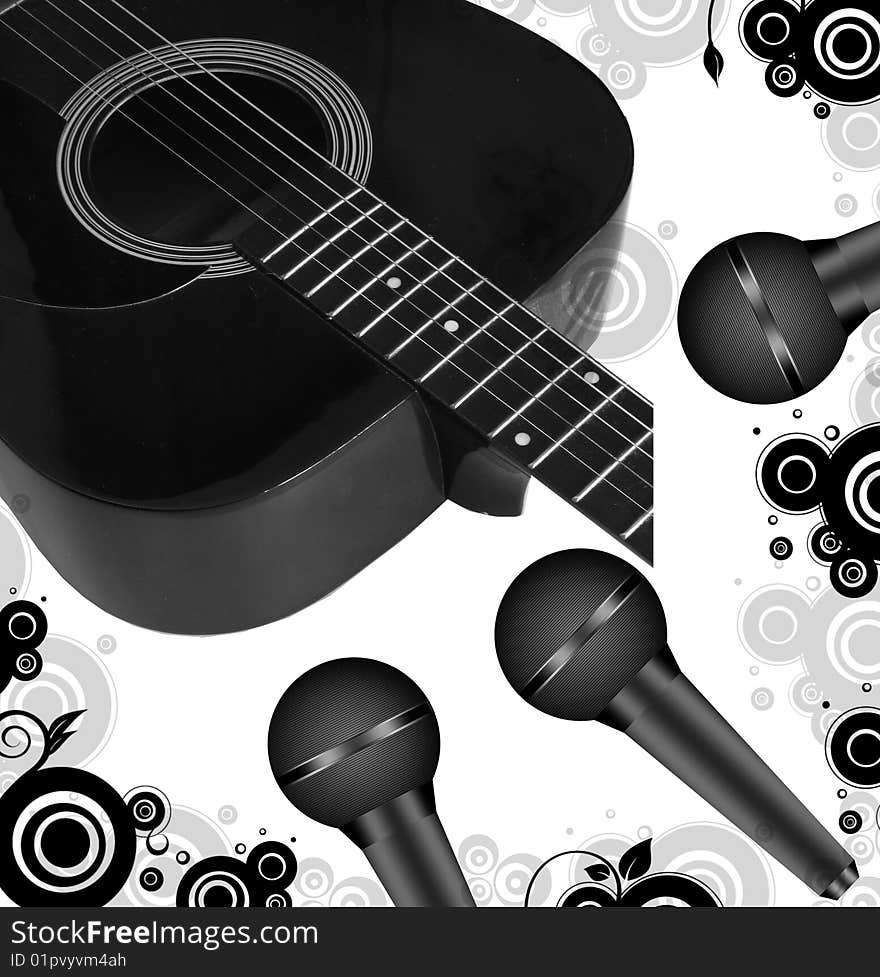 Guitar and microphones