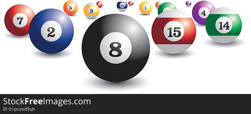 Isolated and scattered set of billiard balls. Isolated and scattered set of billiard balls