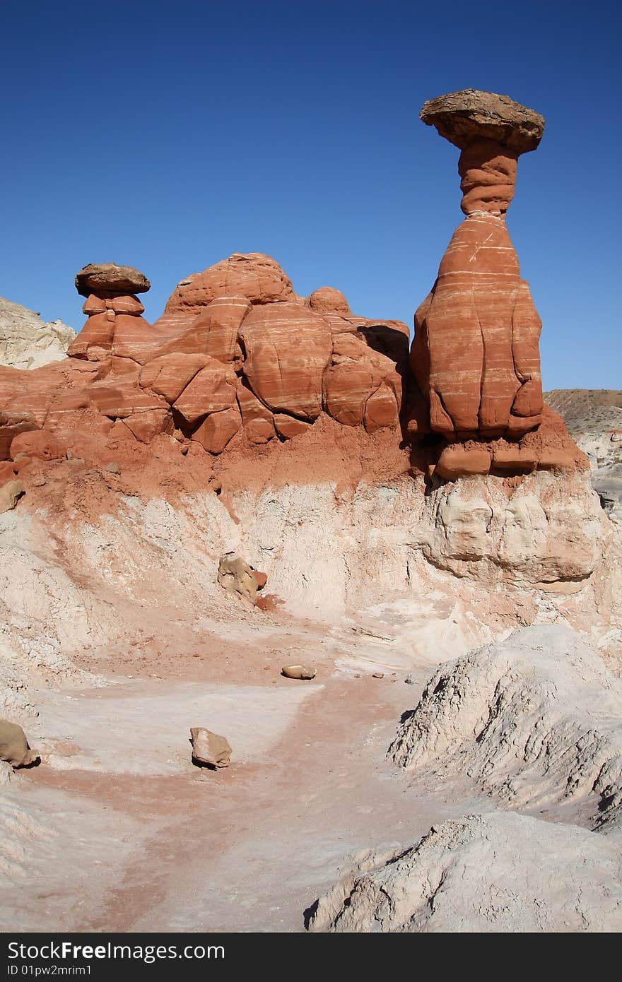 A rock toadstool in the desert