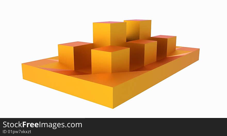 An orang plate with orange bars of different heights