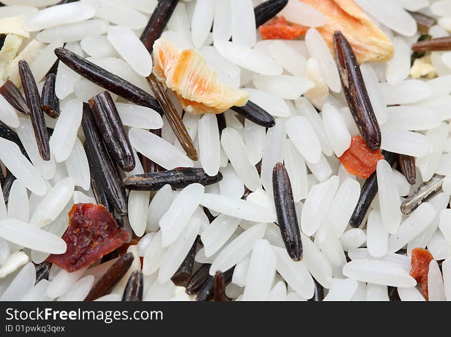 A close up shot of a basmati rice medley.