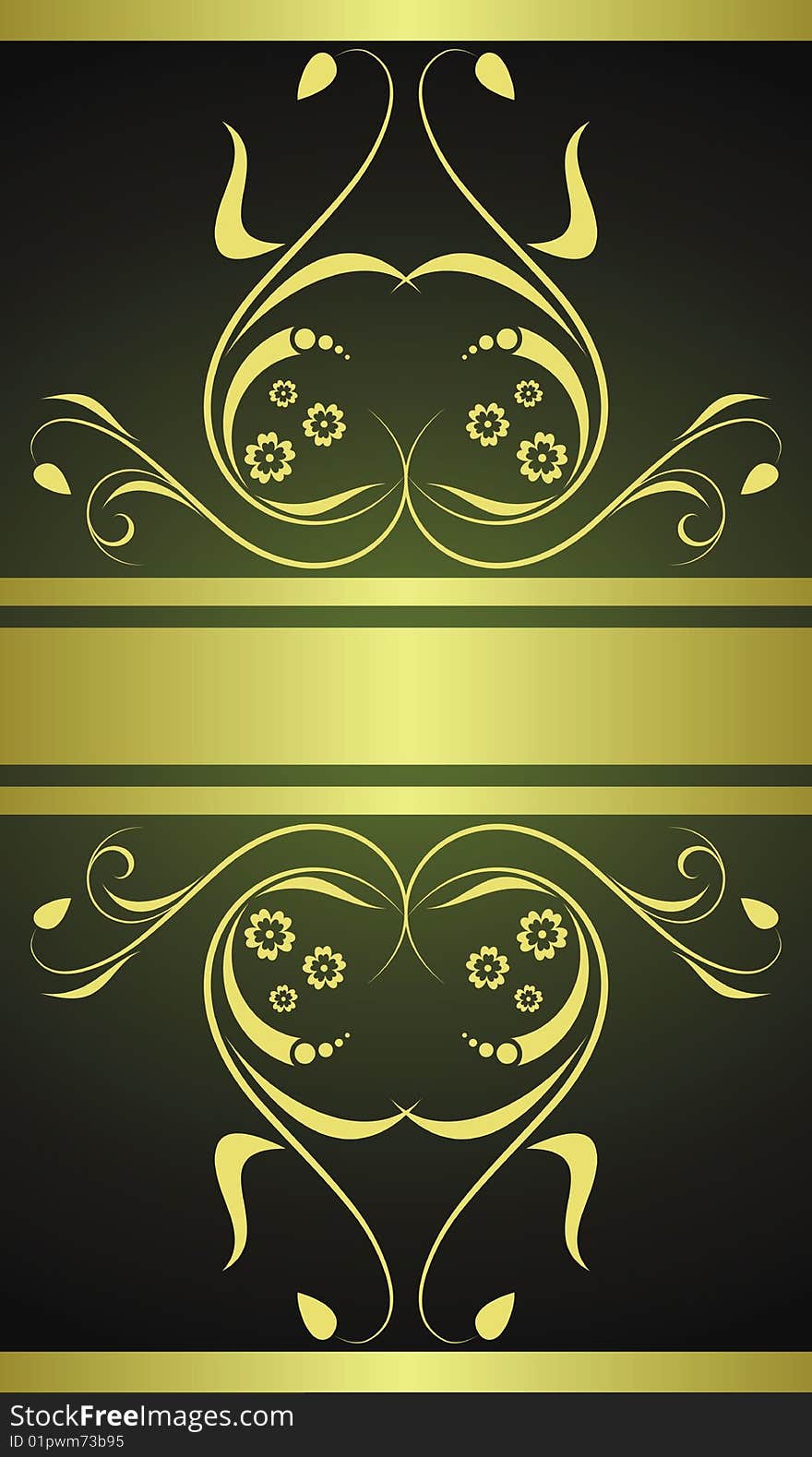 Golden floral background. 
vector illustration.